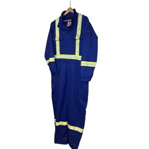 Mark's Dakota FR Coveralls 2XL Heavy Cotton Blue Hi Vis Flame Resistant (READ)